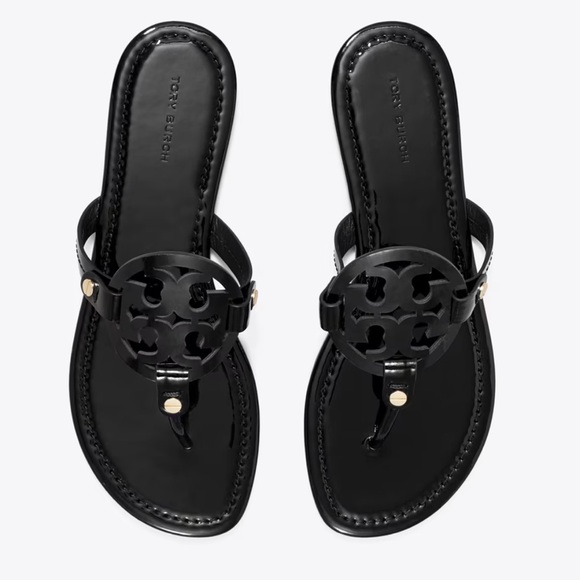 Tory Burch Shoes - Tory Burch Black Miller Patent Leather Women's Sandals size 9